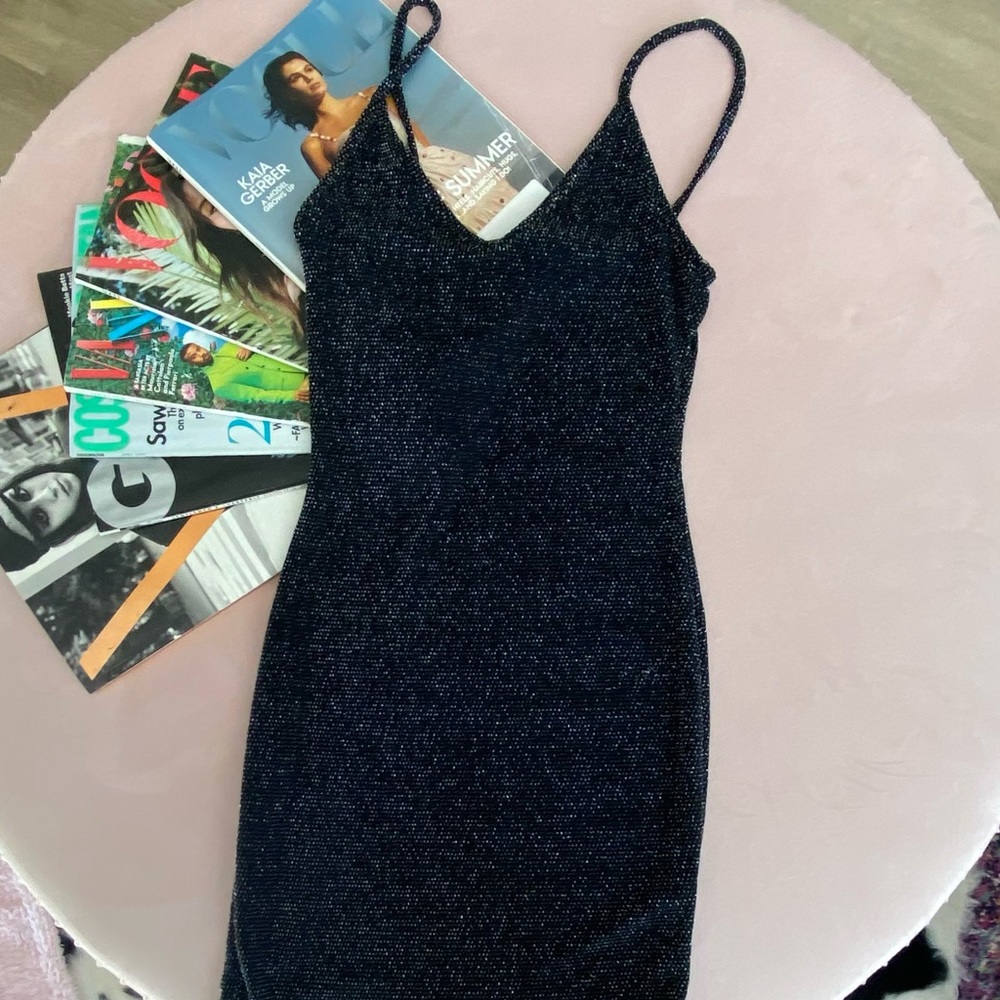 Shimmery Black Mini Dress
